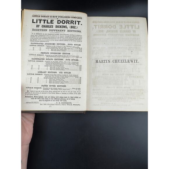 Charles Dickens "Martin Chuzzlewit - Volume I" The Peterson's Duodecimo Edition - Picture 7 of 13